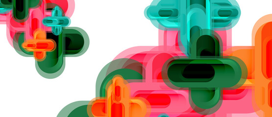 Obraz premium Modern vector glass cross shape abstract technology background for cover, placard, poster, banner or flyer