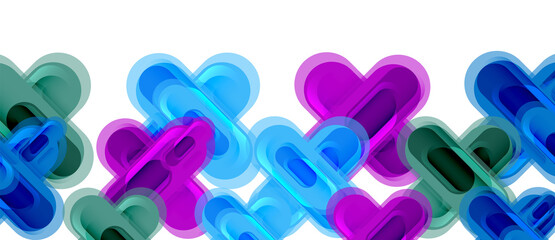 Modern vector glass cross shape abstract technology background for cover, placard, poster, banner or flyer