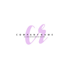C R CR Initial handwriting and signature logo design with circle. Beautiful design handwritten logo for fashion, team, wedding, luxury logo.