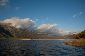 lake and mountains