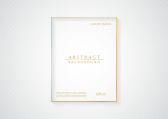 Minimal white design luxury gold frame for your content with pattern background