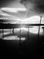 sunset over the lake