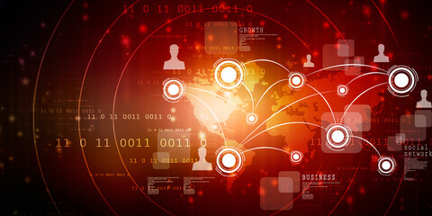 2d illustration Business Network concept
