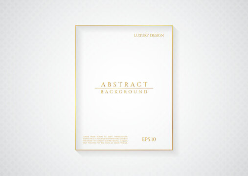 Minimal white design luxury gold frame for your content with pattern background