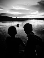 silhouette of a couple