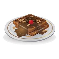 Waffle with chocolate