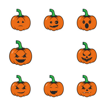 halloween pumpkins set