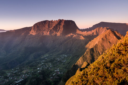 Sunrise on Roche Ecrite in Reunion Island