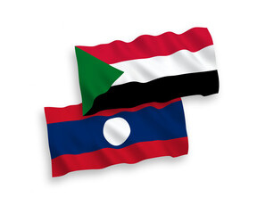 Flags of Sudan and Laos on a white background