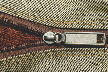 Close up zipper on clothing background © Boxyray