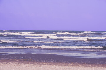 Black sea with waves