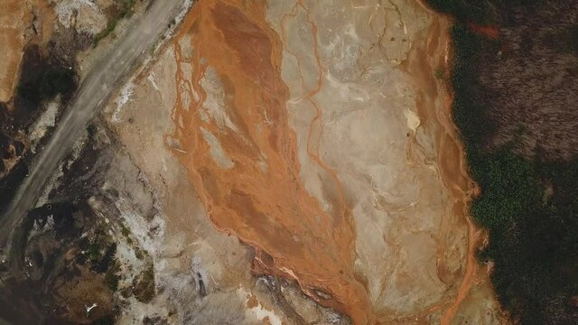 Environmental disaster catastrophe pollution consequences. industrial production plant . ecological catastrophe. Karabash, Chelyabinsk district
