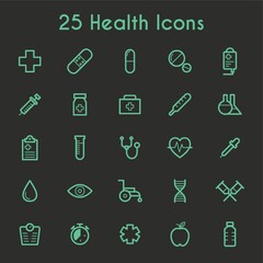 collection of health icons