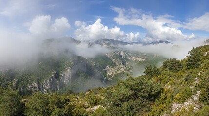 mountain landscape with clouds