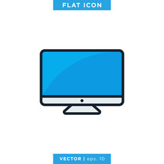 Fototapeta premium Desktop Monitor Icon Vector Design Template