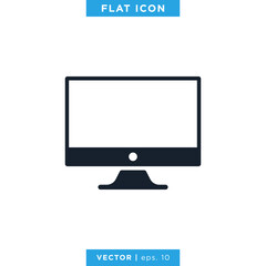 Fototapeta premium Desktop Monitor Icon Vector Design Template