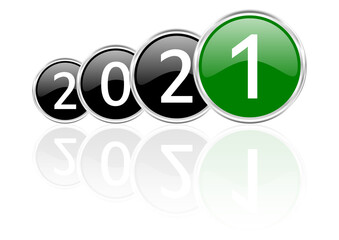 New year illustration, modern design 2021 greeting card with white background