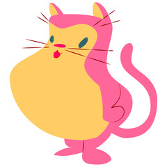Yellow and Pink Cat
