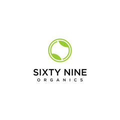 Creative Illustration modern sixty nine leaf sign geometric logo design template