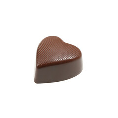 Tasty chocolate candy in the heart form isolated on white background