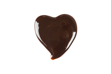 Tasty chocolate in the heart form isolated on white background