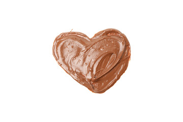 Tasty chocolate in the heart form isolated on white background