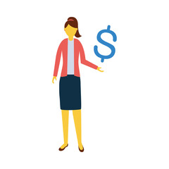 Woman avatar with dollar vector design