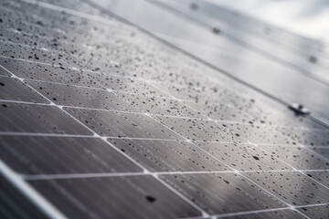 Beautiful view of the solar cells. Green energy of the sun at the photovoltaic station.