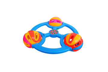 Obraz premium colorful circular circle plastic bell with ball toy isolated on white background