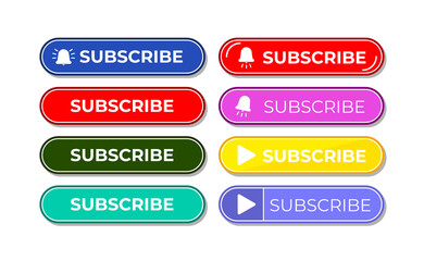 Subscribe Button Template.  Suitable For Channel Video, Blog, Social Media Marketing. Vector Illustration