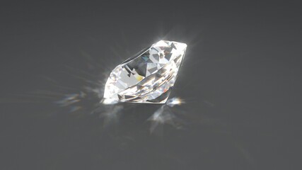 Beautiful Shiny Sparkling Diamond Crystal Rotates Reflecting Light - Abstract Background Texture