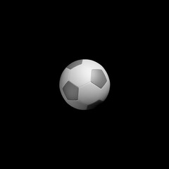 Fototapeta na wymiar Soccer ball. 3D rendering of a soccer ball on a black background
