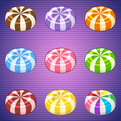 Lollypop candy colorful for match 3 game cute style.