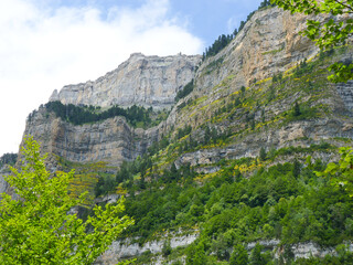 Huesca,Ordesa National Park, Spain,valley with its glacier.