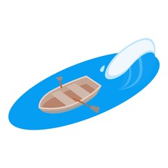 Rowboat icon. Isometric illustration of rowboat vector icon for web