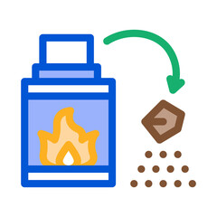 fireplace fire icon vector. fireplace fire sign. color symbol illustration