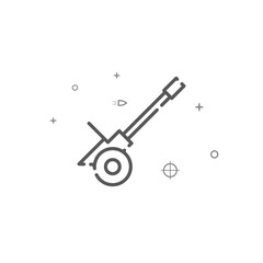 Anti-aircraft gun simple vector line icon. Symbol, pictogram, sign. Light background. Editable stroke