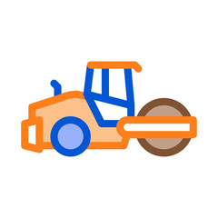 road repair pavering tractor icon vector. road repair pavering tractor sign. color symbol illustration