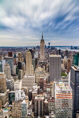 The Empire State building in the distance in New York City