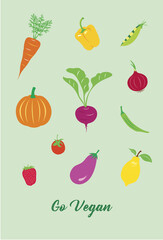 go vegan poster graphic vector
