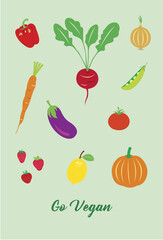 go vegan poster graphic vector