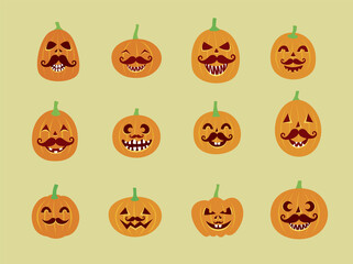 halloween pumpkin father vector