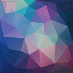 Obraz premium Purple and blue abstract geometric background consisting of colored triangles with lights in corners. Abstract hipster geometric galaxy sky background.