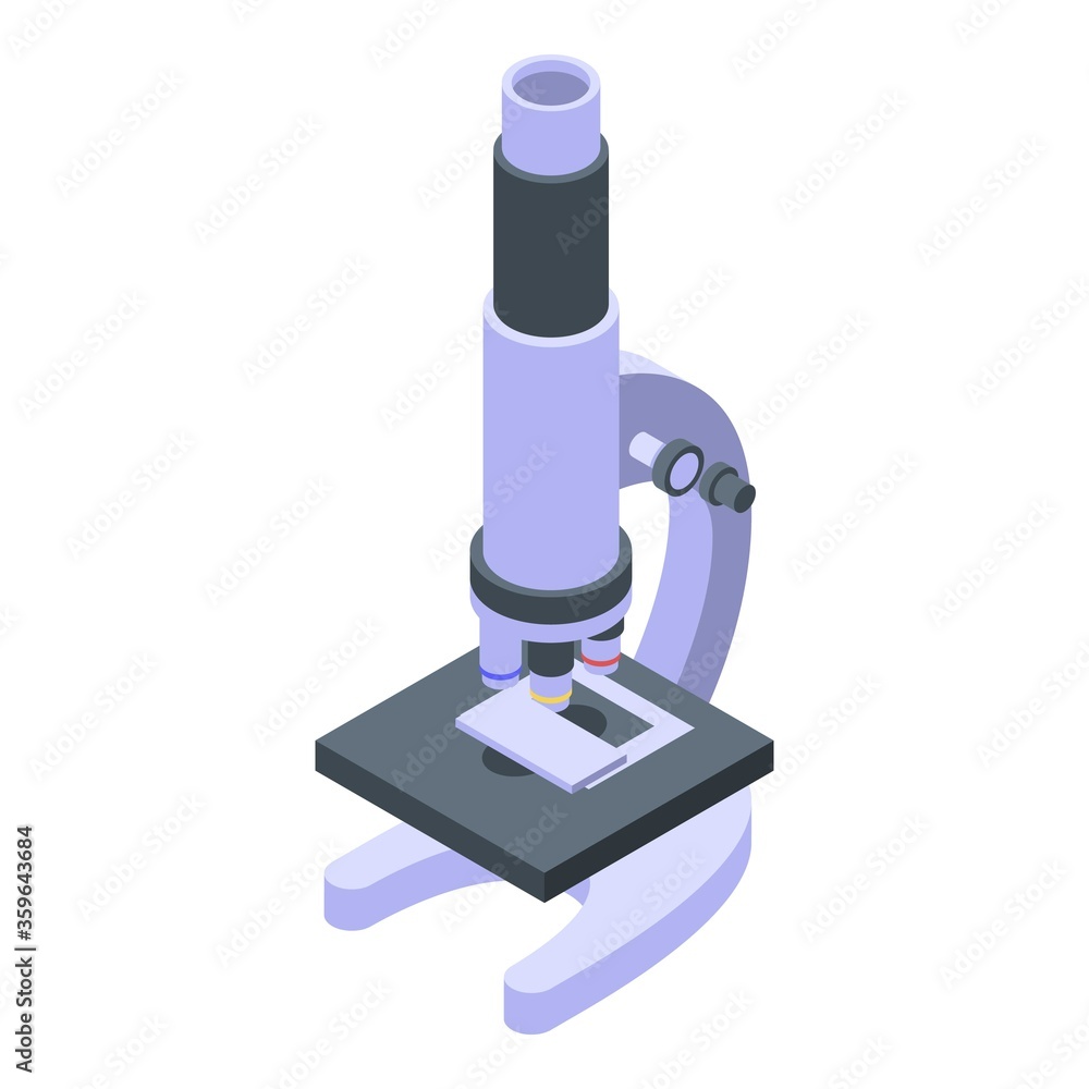 Poster nanotechnology microscope icon. isometric of nanotechnology microscope vector icon for web design is