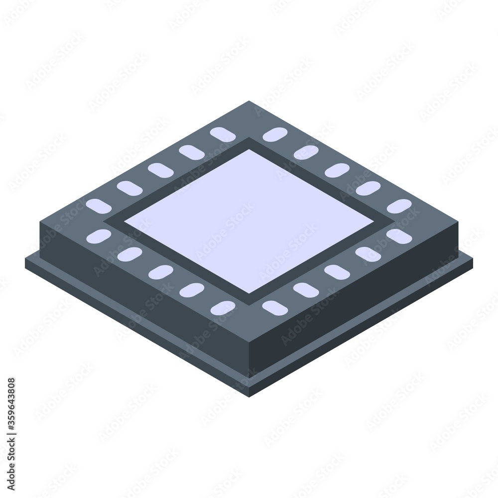 Poster nanotechnology processor icon. isometric of nanotechnology processor vector icon for web design isol
