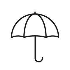 Umbrella outline icon. linear style sign for mobile concept and web design. Rain protection simple line vector icon. Symbol, logo illustration.