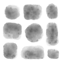 Watercolor vector stains as set of decoration elements