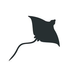 Stingray icon. Stingray fish vector design.
Sea creatures vector illustration.  