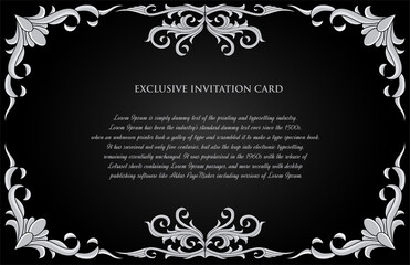 Exclusive golden ornament invitation card template