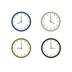 clock icon flat design style on white  background, modern flat icon concept,vector illustration EPS10.